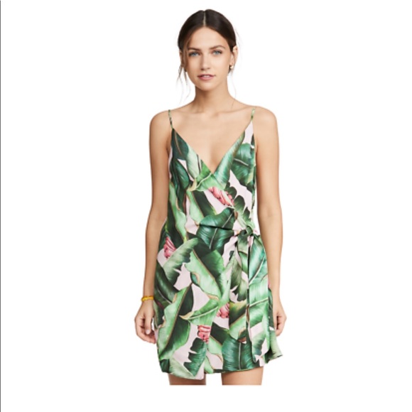 FARM Rio Dresses & Skirts - NWT FARM RIO Pink Palms Mini Wrap Dress Medium